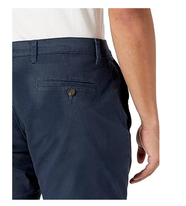 Essentials Men's Athletic-Fit Casual Stretch Chino Pants, Navy, 38W x 34L