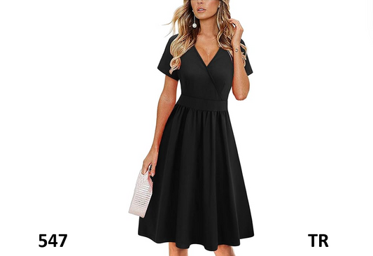 VOTEPRETTY Women Short Sleeve V Neck Wrap Dress Summer Casual Floral Sundress,XL