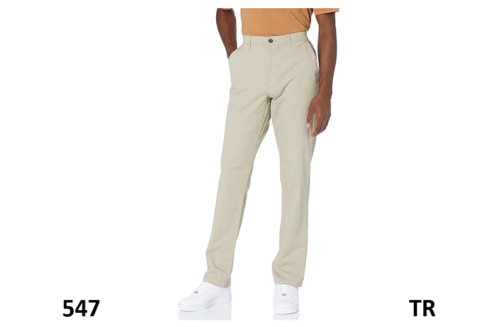 Essentials Men's Athletic-Fit Casual Stretch Chino Pant, Khaki Brown, 29W x 30L