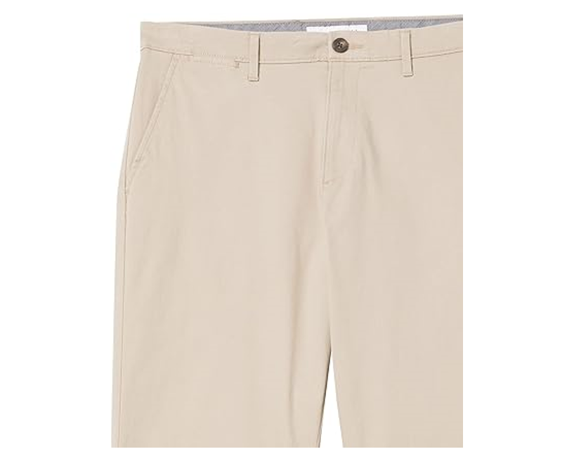 Essentials Men's Athletic-Fit Casual Stretch Chino Pant, Khaki Brown, 29W x 30L