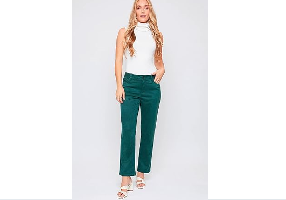 Women's Sueded Twill 5 Pocket Straight Leg Pant Lifestyle Collection, Hunter, 8