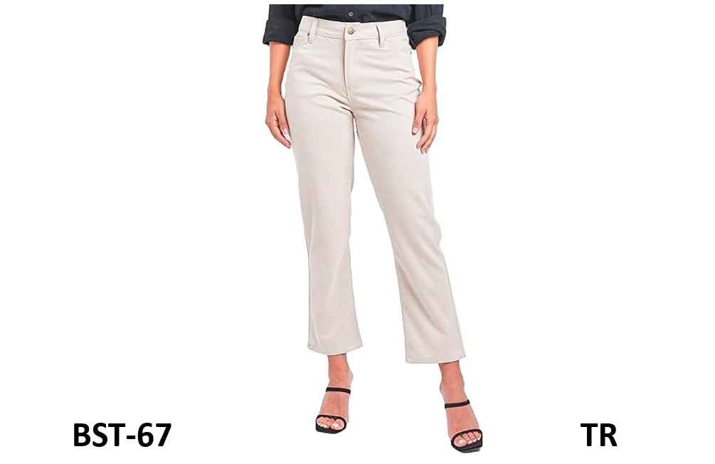 Women's Sueded Twill 5 Pocket Straight Leg Pant Lifestyle Collection, White, 6
