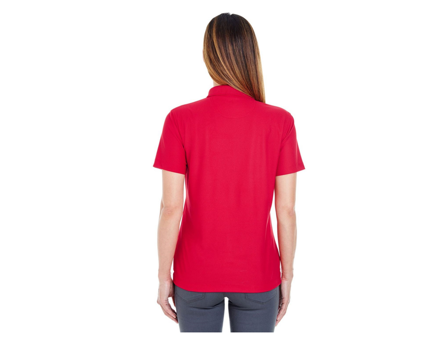 UltraClubs Women's Cool & Dry Pebble-Knit Polo Tee, UV Protection, Red, 3X-Large