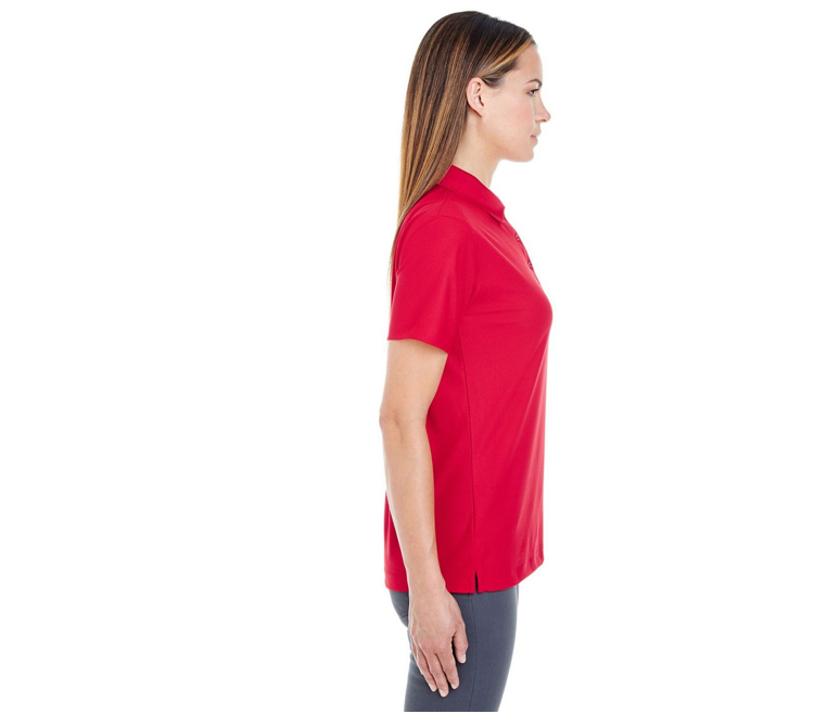 UltraClubs Women's Cool & Dry Pebble-Knit Polo Tee, UV Protection, Red, 3X-Large