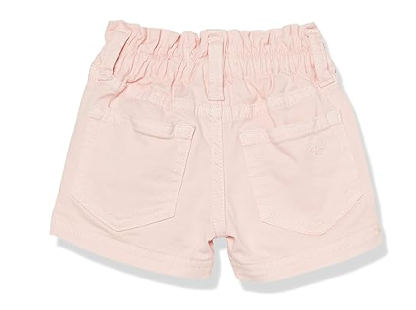 DL1961 Girls' Lucy Toddler High Rise Paperbag Shorts,Flexible Fit, Pink Peony, 6