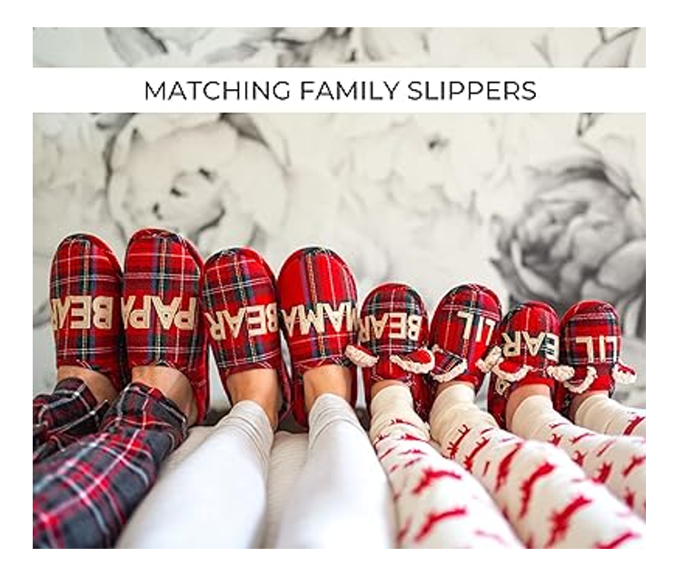 Dearfoams Kids Unisex Slipper, Lil Bear Tartan Plaid, US 11-12 Toddler