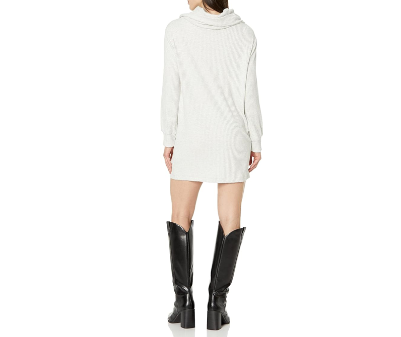 VELVET BY GRAHAM & SPENCER Women's Winnie Cowl Neck Sweater Midi Dress, Ash, M