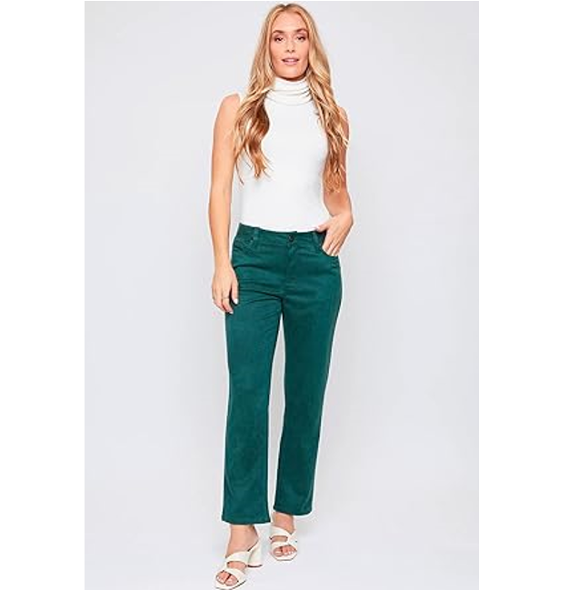 Women's Sueded Twill 5 Pocket Straight Leg Pant Lifestyle Collection, Hunter, 14