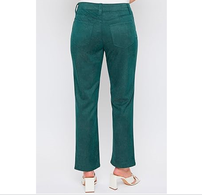 Women's Sueded Twill 5 Pocket Straight Leg Pant Lifestyle Collection, Hunter, 14