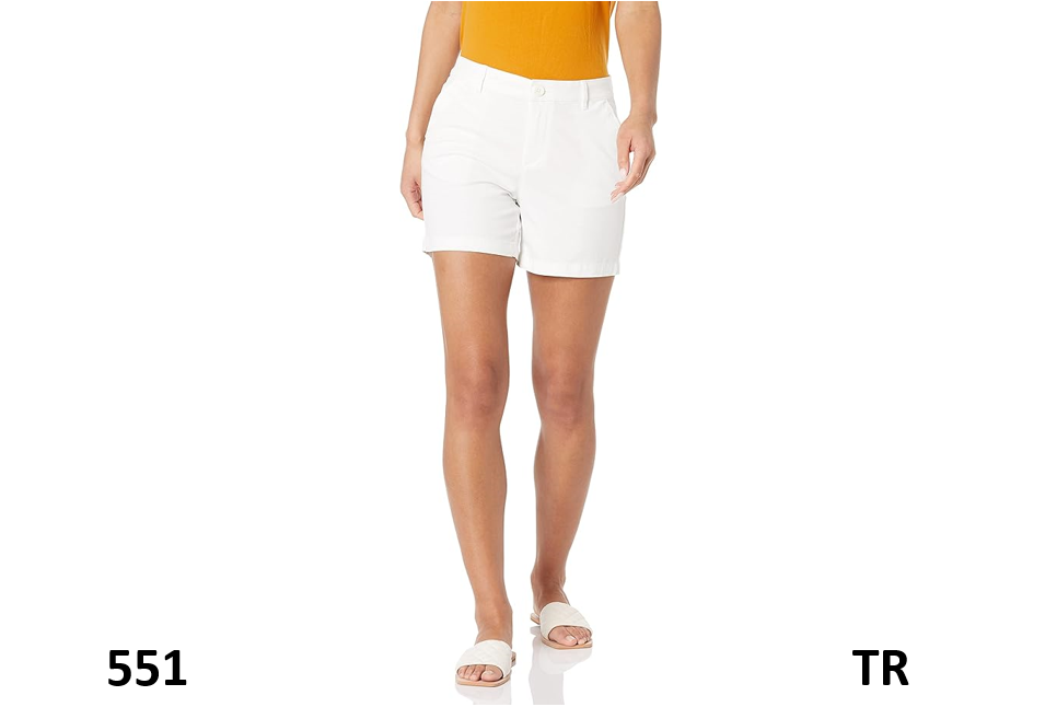 Amazon Essentials Women's 5" Inseam Chino Shorts, White, 12