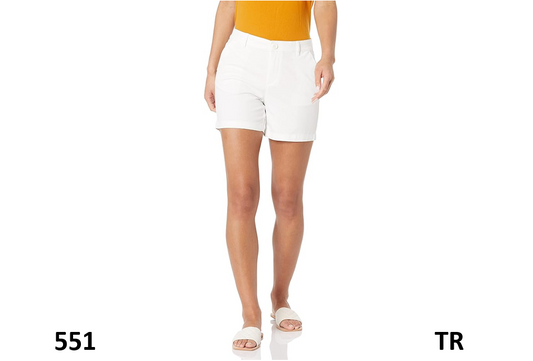 Amazon Essentials Women's 5" Inseam Chino Shorts, White, 12