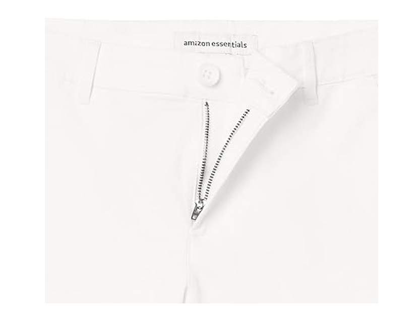 Amazon Essentials Women's 5" Inseam Chino Shorts, White, 12