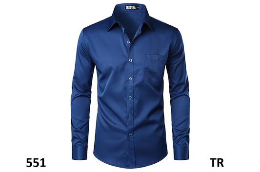 ZEROYAA Men Urban Stylish Casual Business Slim Fit Long Sleeve Dress Shirt, XXL