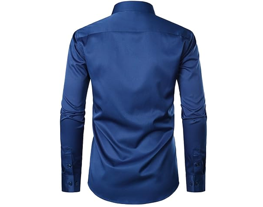 ZEROYAA Men Urban Stylish Casual Business Slim Fit Long Sleeve Dress Shirt, XXL
