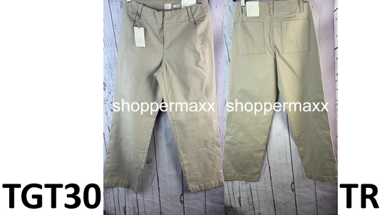 Women's Mid-Rise Relaxed Straight Leg Chino Pants - A New Day, Beige, Size- 6