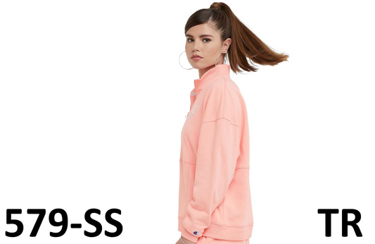 Women's Champion® Campus French Terry Quarter-Zip Pullover, Pink Starm, Medium