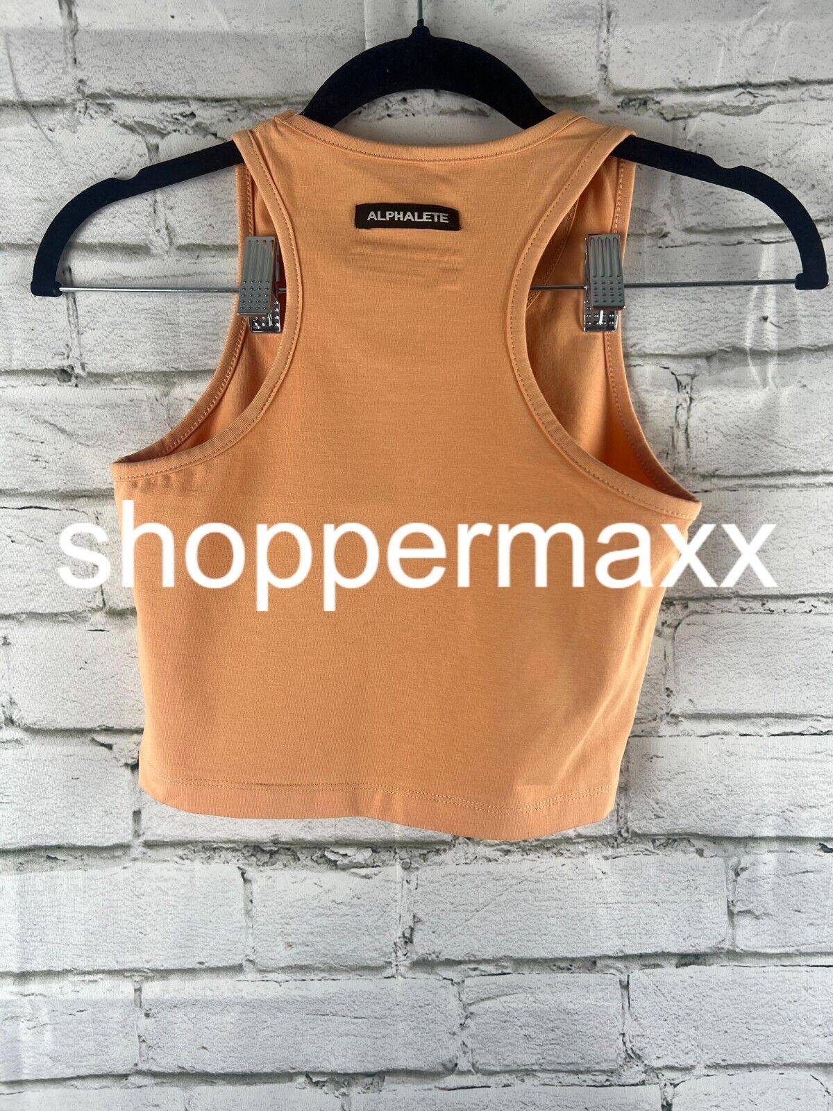 Alphalete Clay Essential Crop Tank Lifestyle Fit, Apricot, X-Small