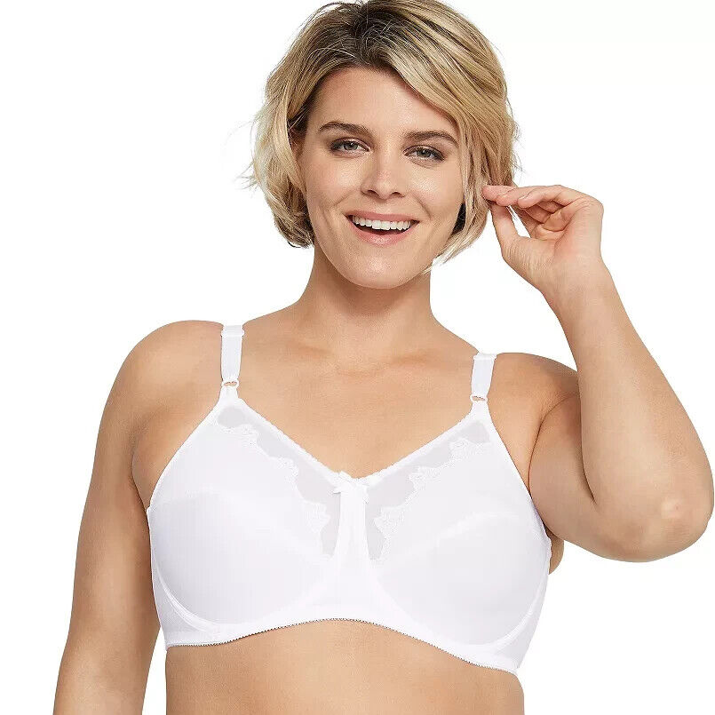 Bali® Flower Full-Figure Underwire Bra, 0180 WHITE, 44D