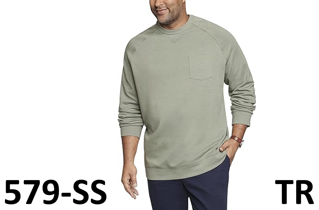 Van Heusen Men's Essential Long Sleeve Ponte Crewneck Sweatshirt Agave Green XXL