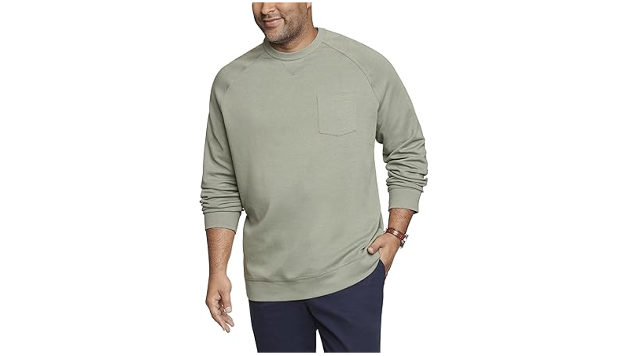 Van Heusen Men's Essential Long Sleeve Ponte Crewneck Sweatshirt Agave Green XXL