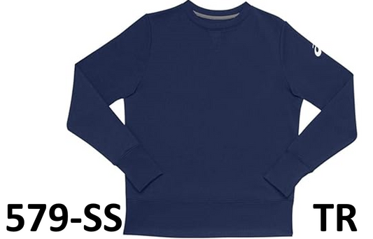 ASICS Women's French Terry Crew, Navy, X-Large