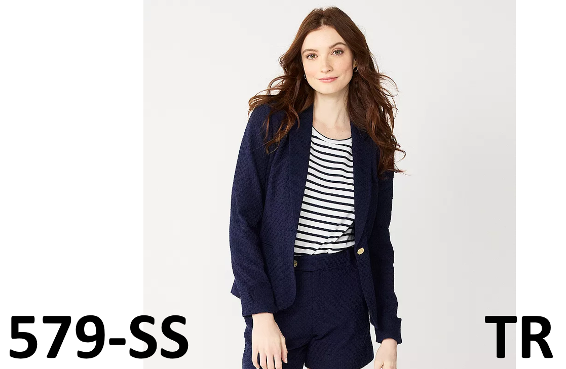 Women's DRAPER JAMES RSVP™ Textured Blazer, Navy, X-Large
