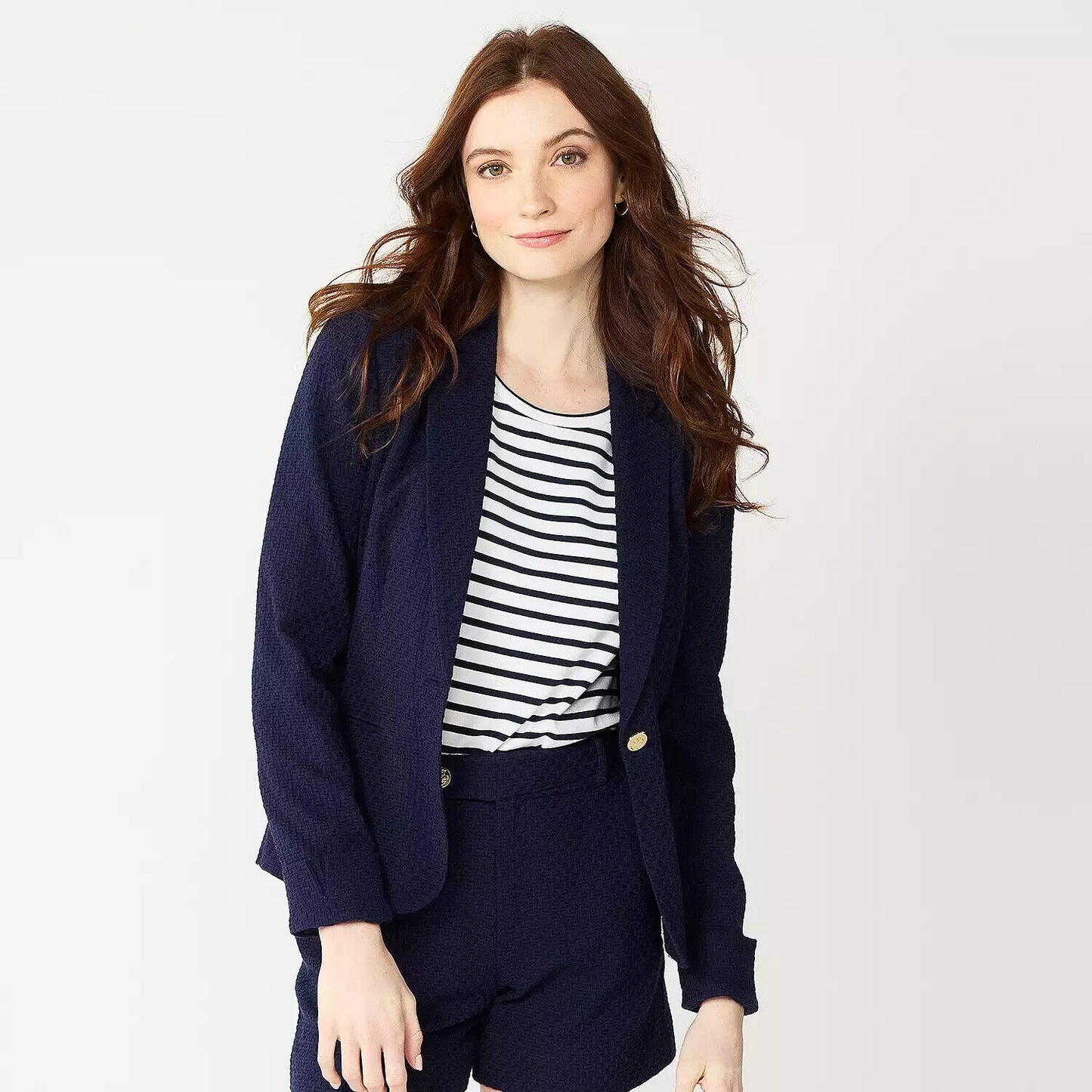 Women's DRAPER JAMES RSVP™ Textured Blazer, Navy, X-Large