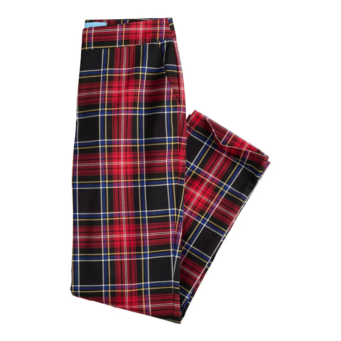 Women's DRAPER JAMES RSVP™ Plaid Straight-Leg Pants, Black Red, XXL