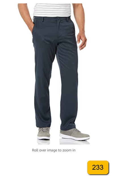 Essentials Men's Classic-Fit Stretch Golf Pant, Navy, 38W x 29L