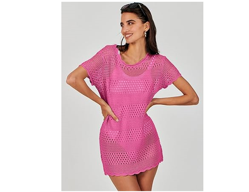 ANRABESS Women Swimsuit Coverup Crochet Bathing Suit Cover Ups for Swimwear, L