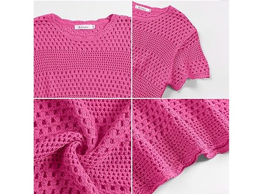 ANRABESS Women Swimsuit Coverup Crochet Bathing Suit Cover Ups for Swimwear, L