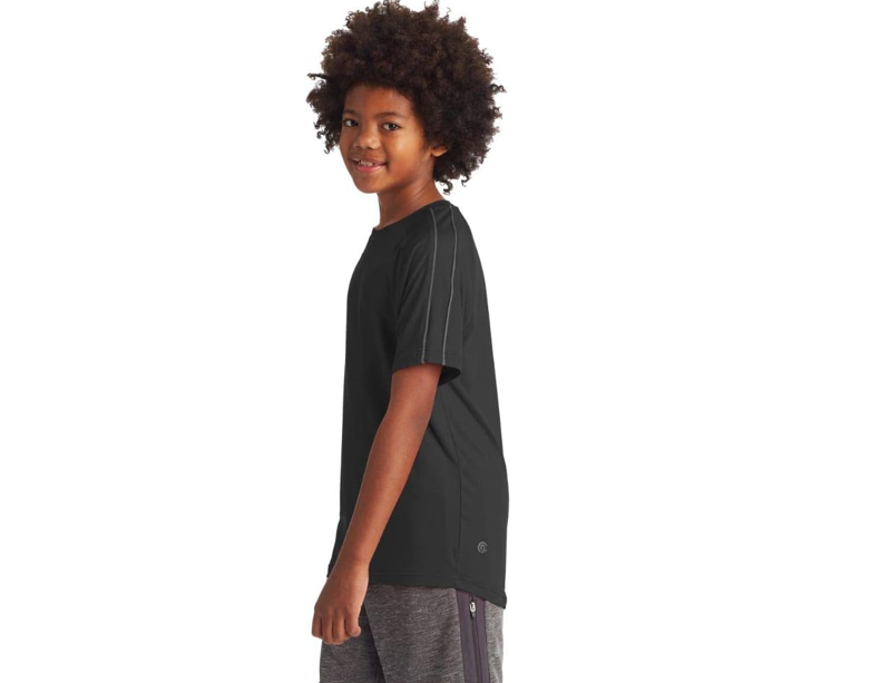 C9 Champion boys Fashion Tech Short Sleeve T Shirt, Relaxed Fit, Ebony, Large US