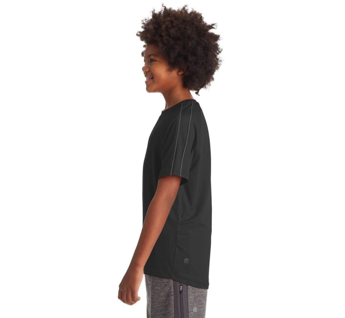 C9 Champion boys Fashion Tech Short Sleeve T Shirt, Relaxed Fit, Ebony, Large US