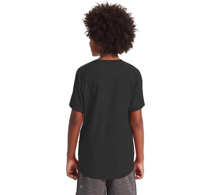 C9 Champion boys Fashion Tech Short Sleeve T Shirt, Relaxed Fit, Ebony, Large US