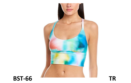 Citrus Women's Midkini Swimsuit Bikini Top, Multi Sunset Tide, Reversile, M US