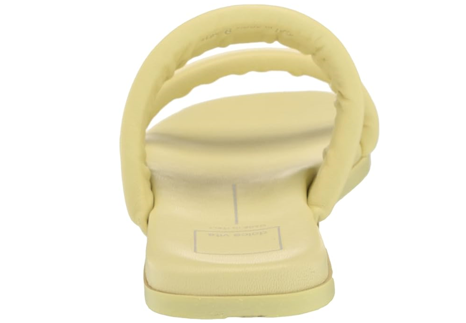 Dolce Vita Women's Adore Flat Sandal,Super Comfortable, Lemon Cream Leather, 6.5