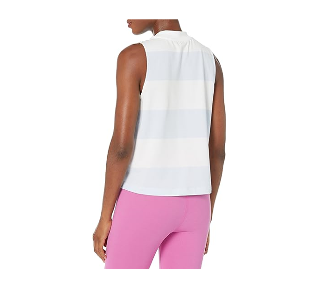 Andrew Marc Sport Women's Sleeveless Hip Length Crew Neck T-Shirt, French Blue L