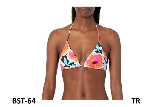 Eidon Women's Standard Kali Triangle Slider Bikini Top Swimsuit, Kensho Floral S