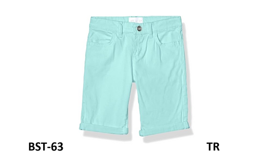 The Children's Place Girls' Solid Skimmer Shorts, Aqua, 14 Plus, Cotton Shorts