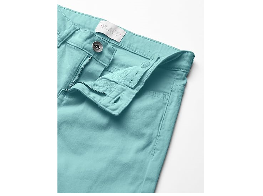 The Children's Place Girls' Solid Skimmer Shorts, Aqua, 14 Plus, Cotton Shorts