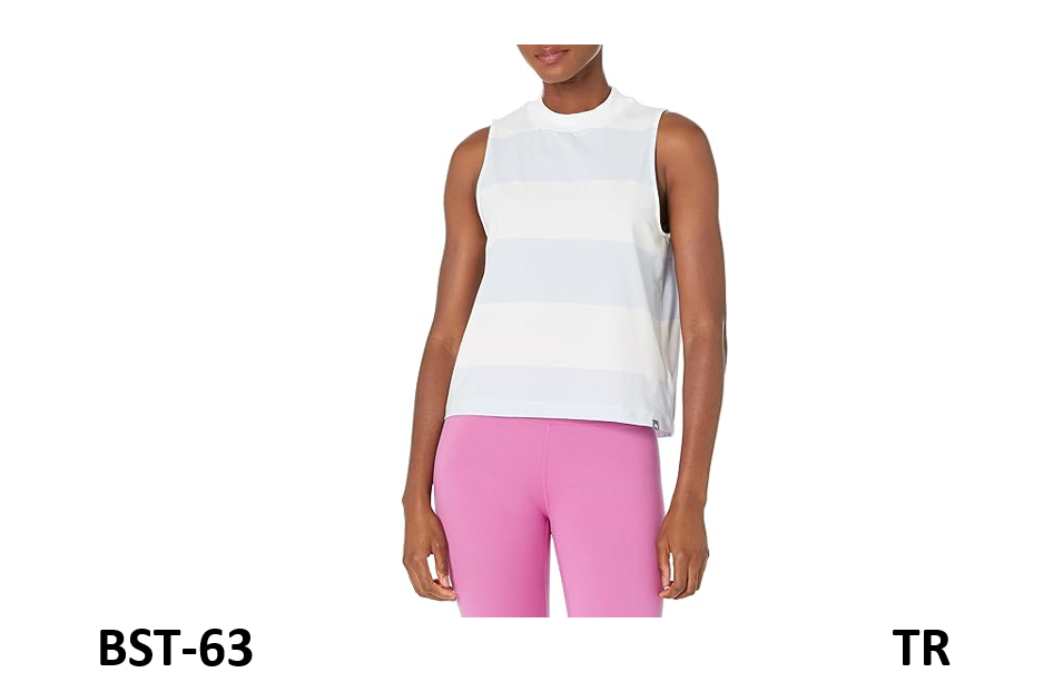 Andrew Marc Sport Women's Sleeveless Hip Length Crew Neck T-Shirt, French Blue S