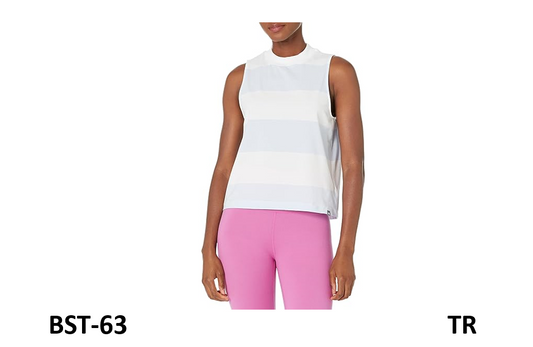 Andrew Marc Sport Women's Sleeveless Hip Length Crew Neck T-Shirt, French Blue S