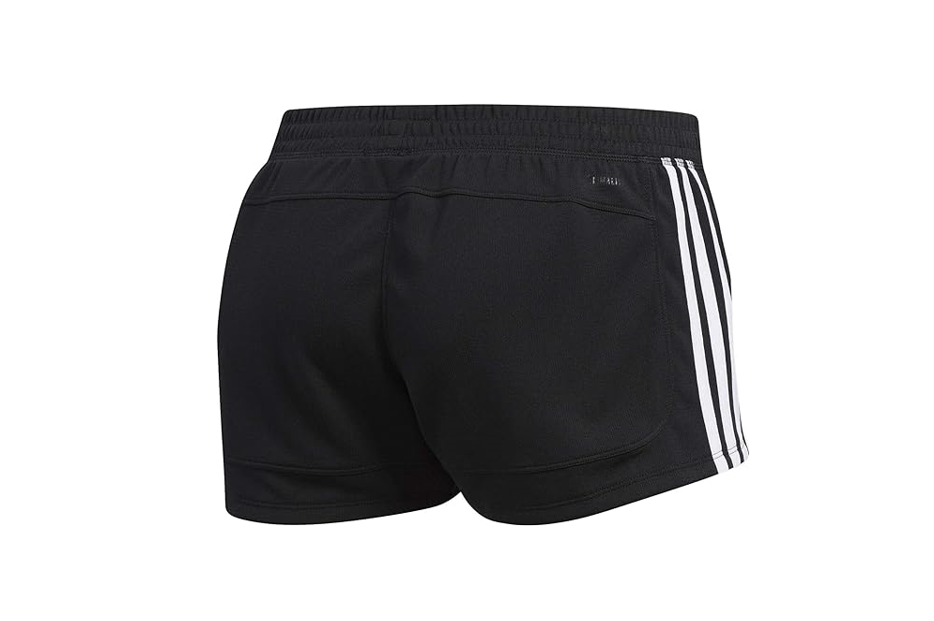 adidas Women's Pacer 3-Stripes Knit Short, Elastic Waist, Slim Fit, Black, 2XL