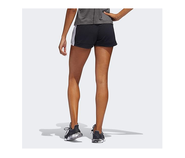 adidas Women's Pacer 3-Stripes Knit Short, Elastic Waist, Slim Fit, Black, 2XL