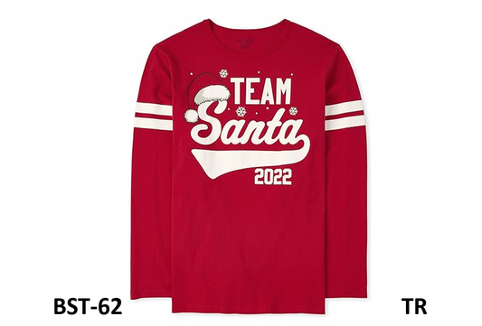 The Children's Place Boys Long Sleeve Graphic T-Shirt Team Santa 22-Hat-Adult, M