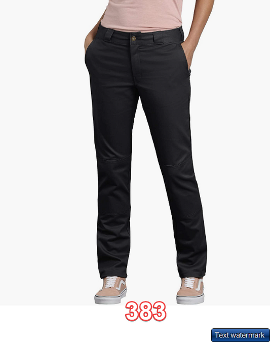 Dickies Women's Double Knee Work Pant with Stretch Twill Black 6R