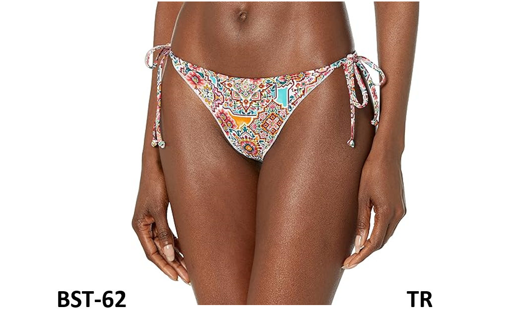 Eidon Women's Standard Tiki Tie Side Cheeky Bikini Bottom Swimsuit, Cusco Medium