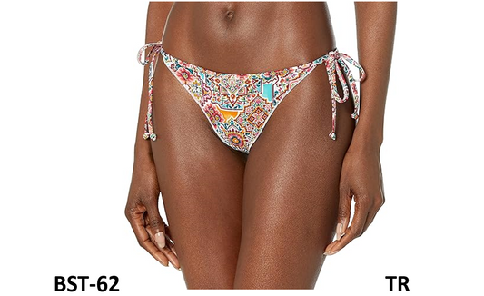 Eidon Women's Standard Tiki Tie Side Cheeky Bikini Bottom Swimsuit, Cusco Medium