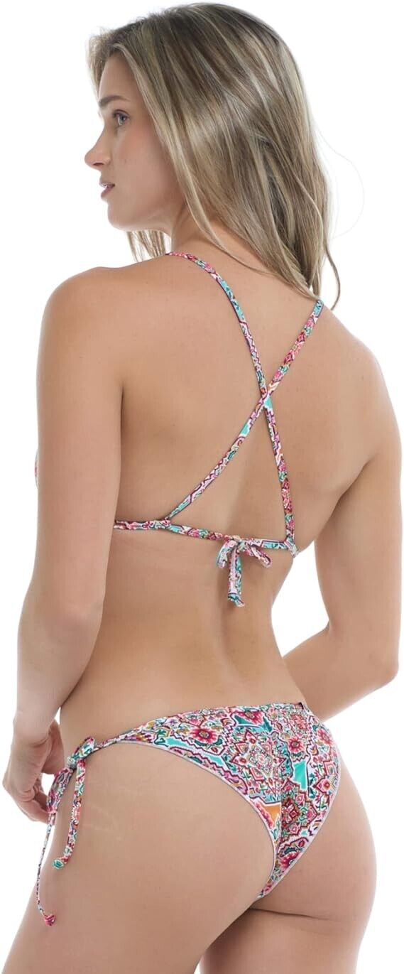 Eidon Women's Standard Tiki Tie Side Cheeky Bikini Bottom Swimsuit, Cusco Medium