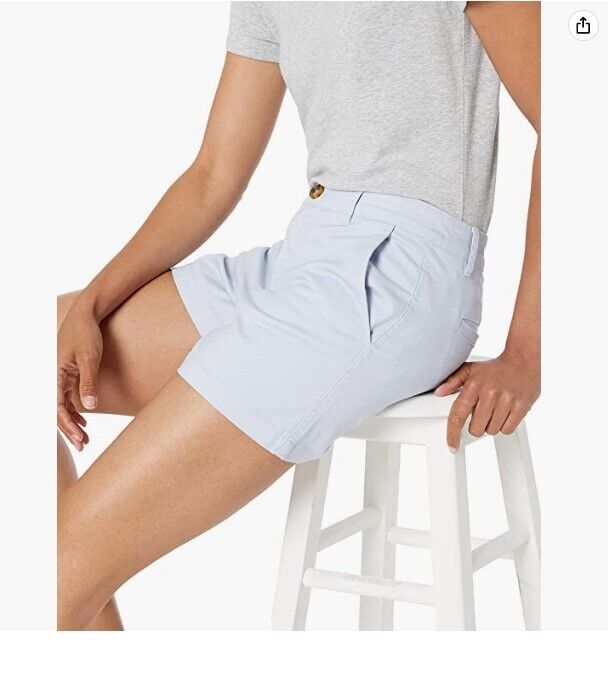 Amazon Essentials Women's 3.5 Inch Inseam Chino Short Light Blue Size 8